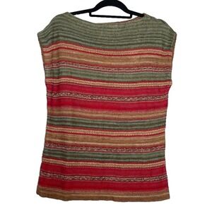Lauren Ralph Lauren Sweater Top Women's Size XL Multicolor Equestrian Striped
